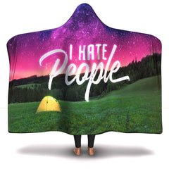 Camping HT I Hate People Hooded Blanket