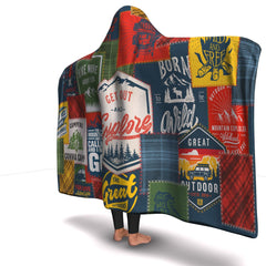 Camping HT Patchwork Hooded Blanket