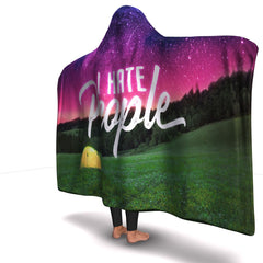 Camping HT I Hate People Hooded Blanket